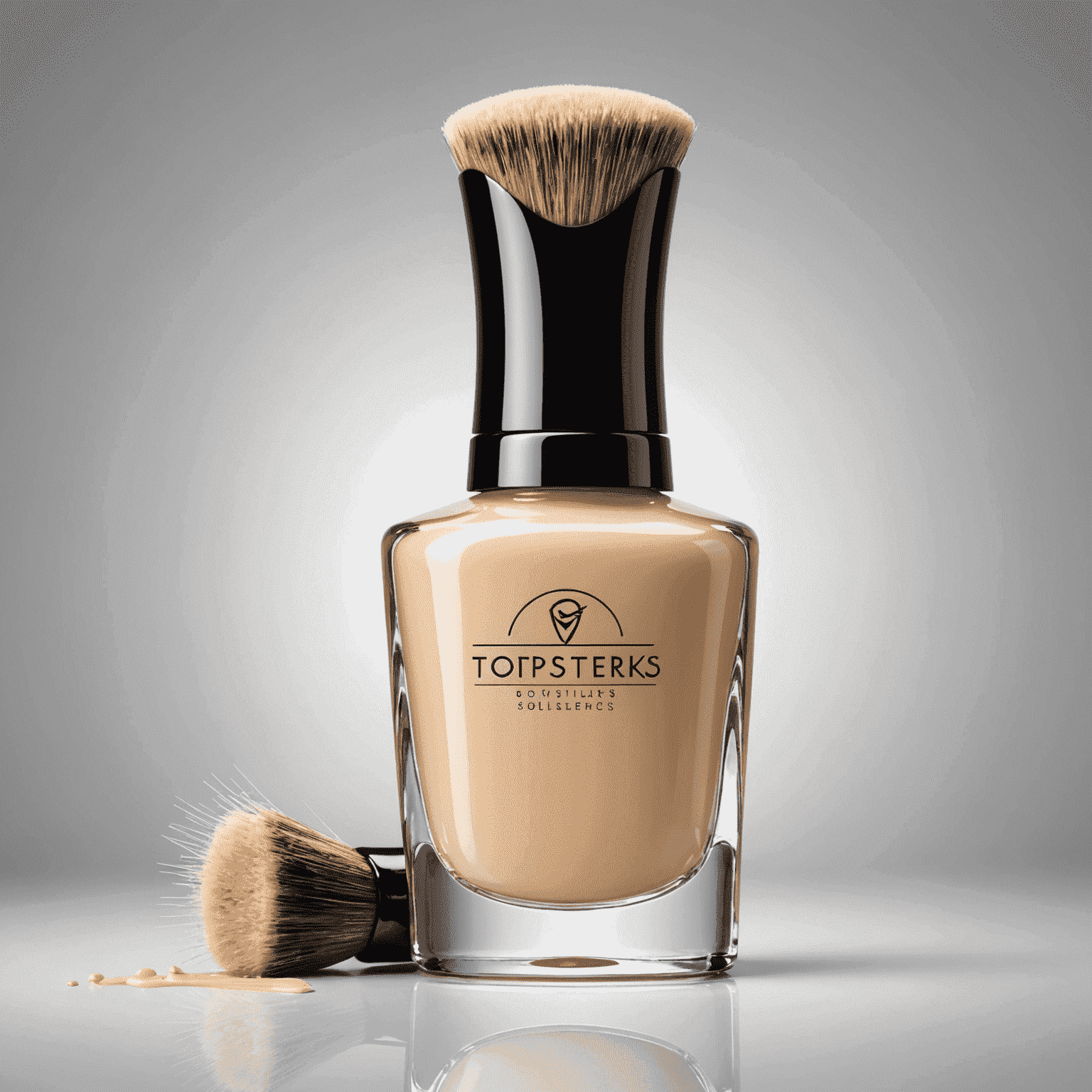 TopsterSilks logo - A stylized nail polish bottle with a futuristic brush