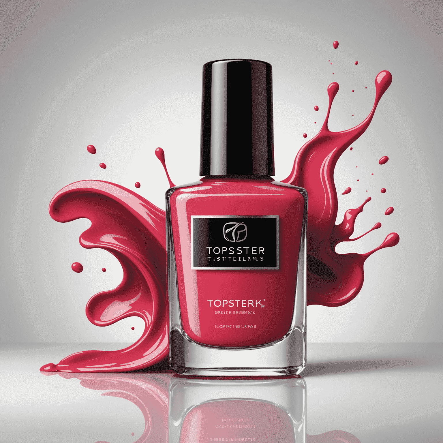 TopsterSilks logo - A stylized nail polish bottle with a futuristic brush