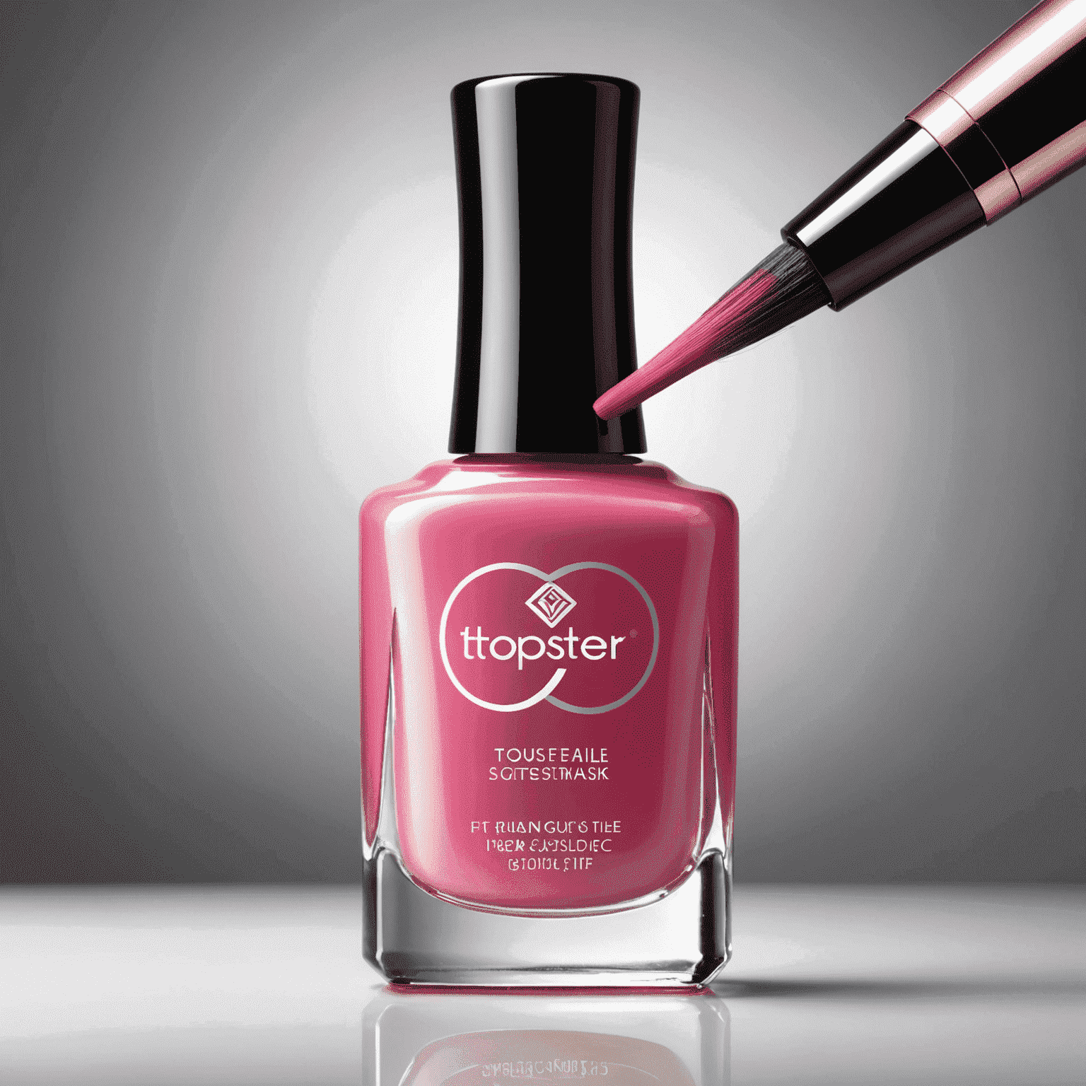 TopsterSilks logo - A stylized nail polish bottle with a futuristic brush
