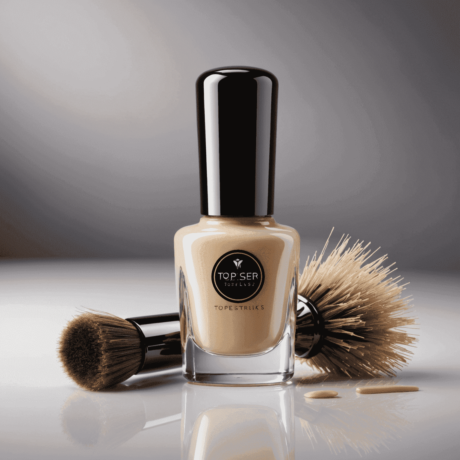 TopsterSilks logo - A stylized nail polish bottle with a futuristic brush