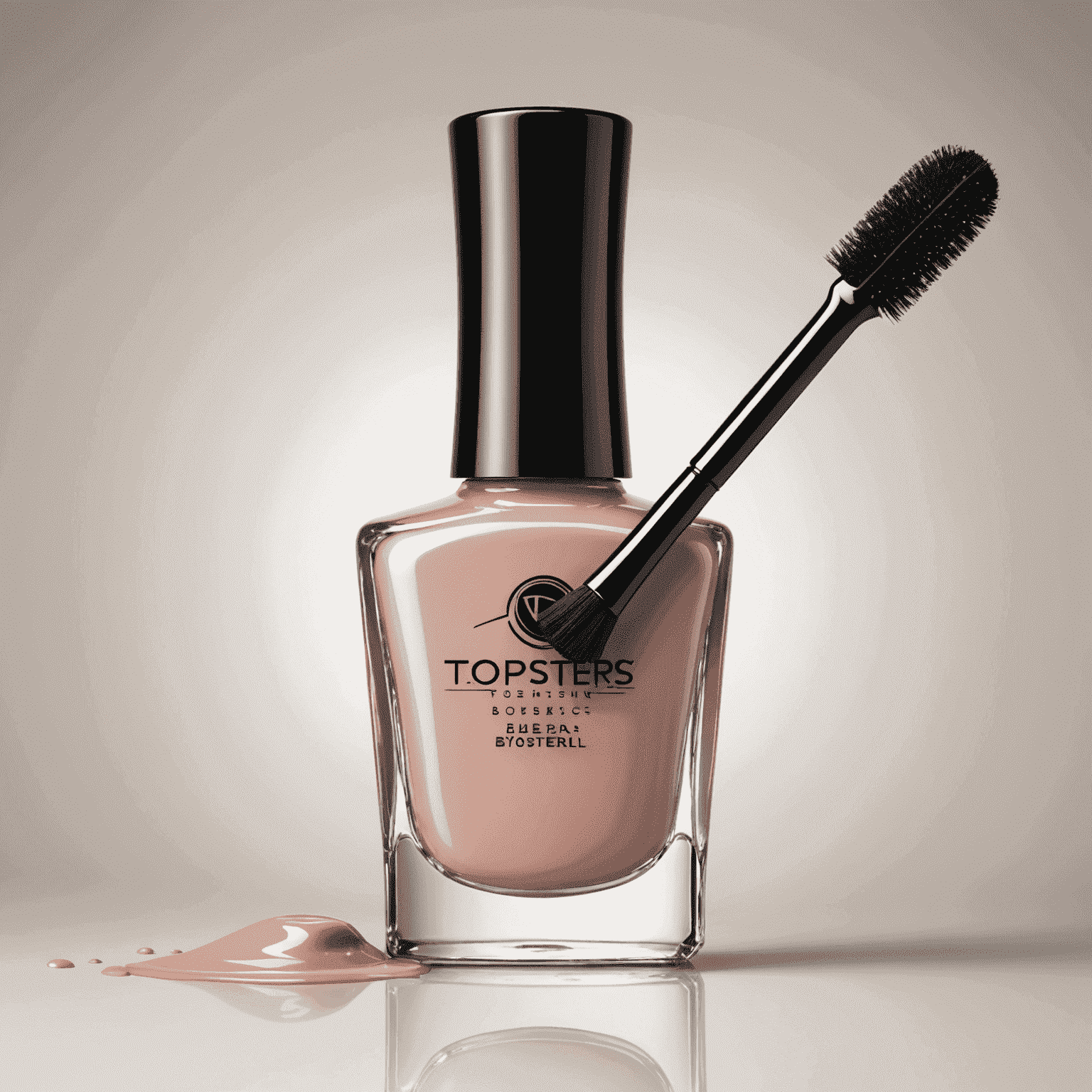TopsterSilks logo - A stylized nail polish bottle with a futuristic brush