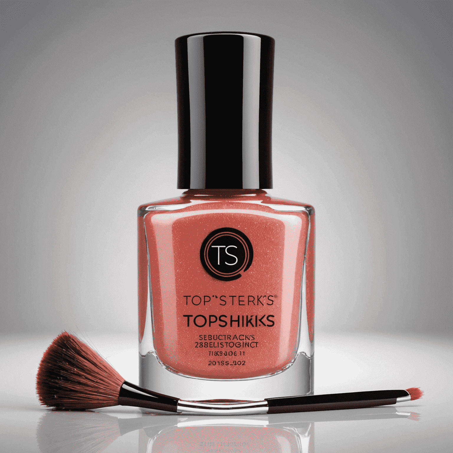 TopsterSilks logo - A stylized nail polish bottle with a futuristic brush