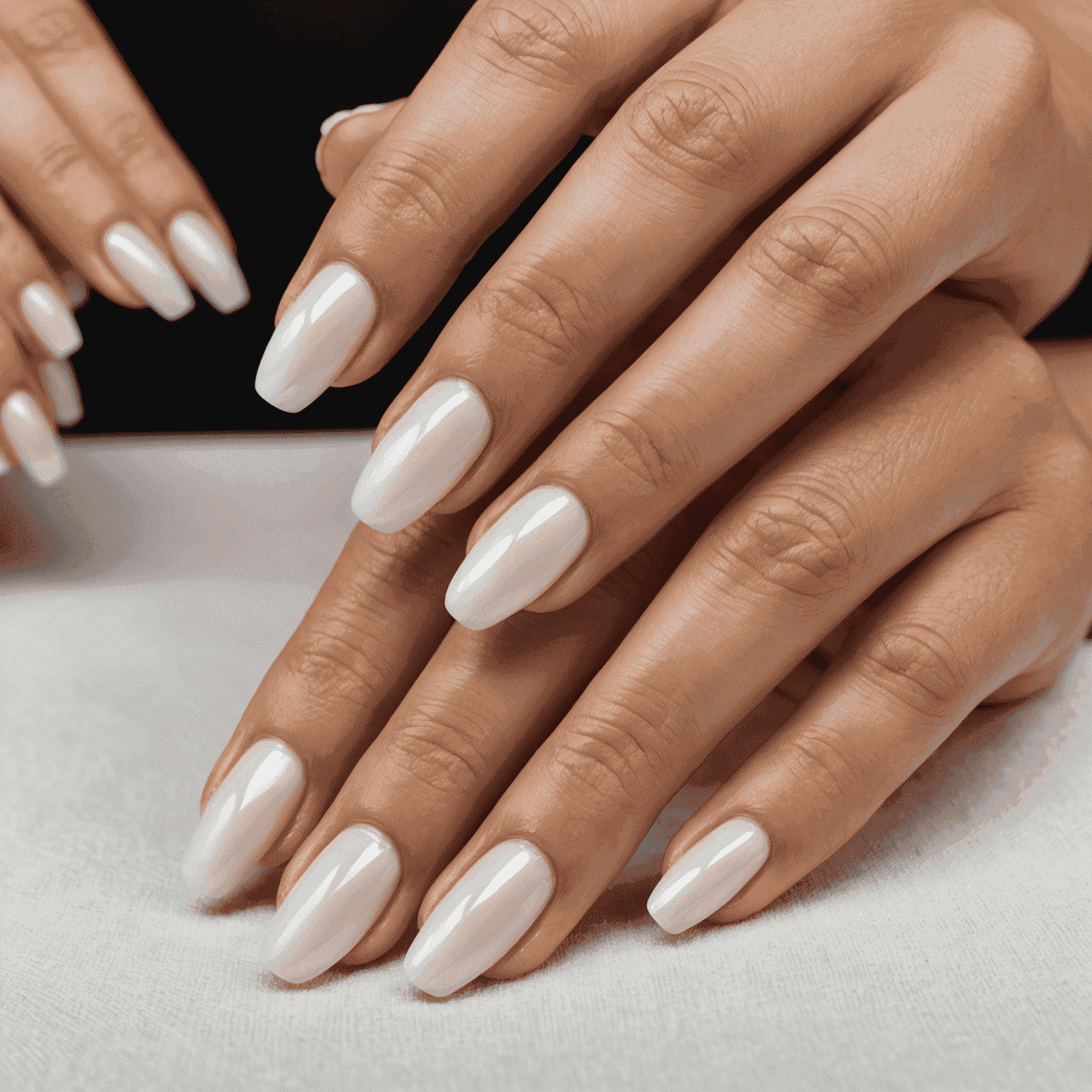 Split image showing a hand with silk wrap nails on one side and traditional manicure on the other, highlighting the differences in appearance and application